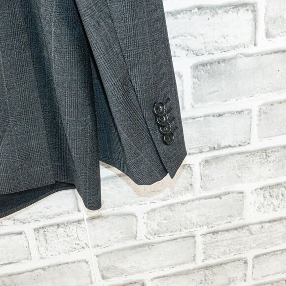 Z Zegna Men's Drop 7 100% Wool Suit in Gray Glen plaid size 54R - Picture 9 of 14